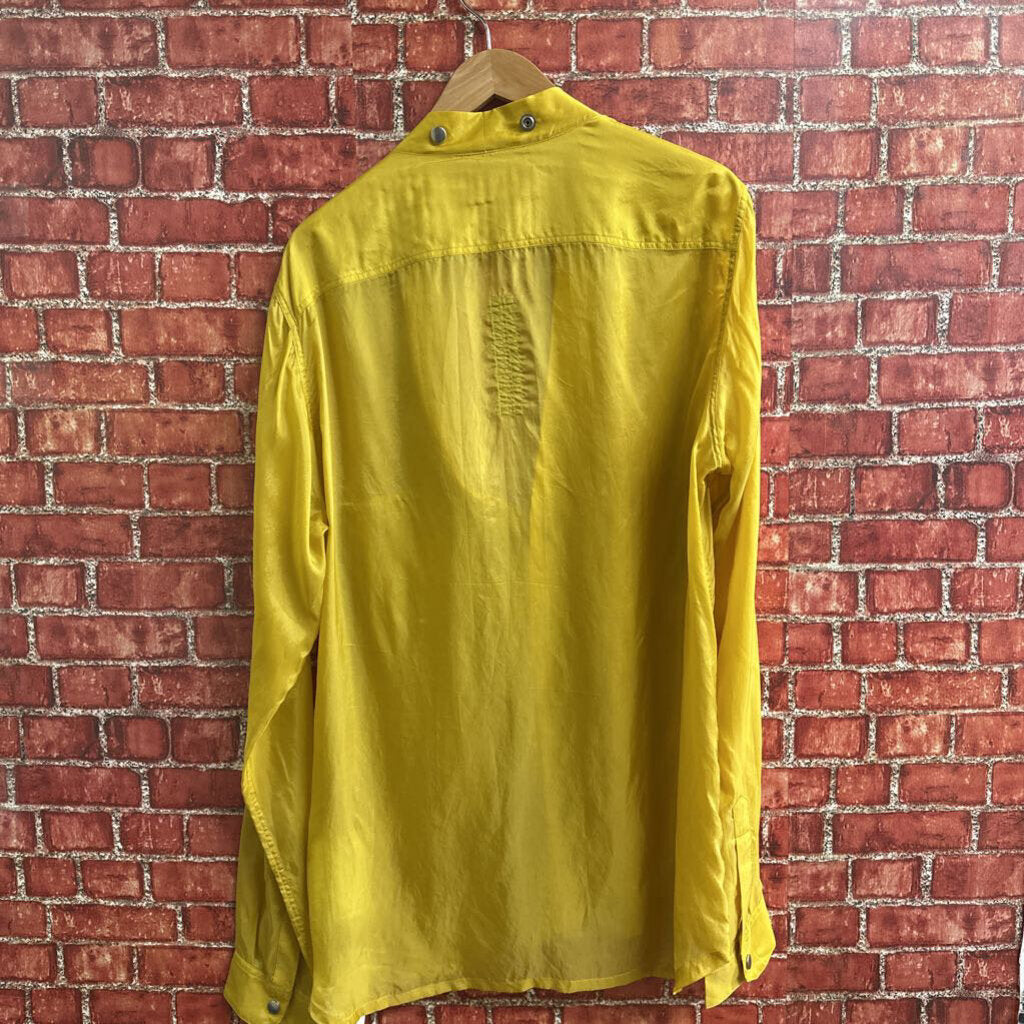 NWT Rick Owens Larry Shirt 12 Lemon Yellow Size 48 (M)