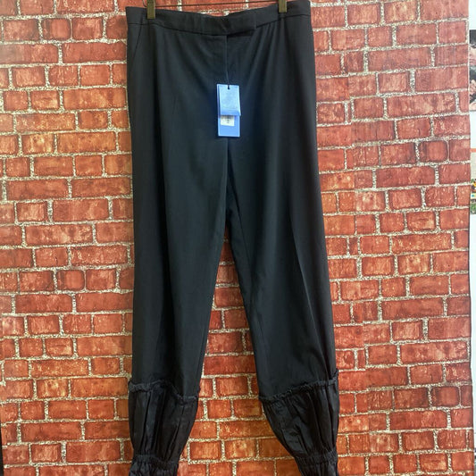 NWT Mugler Ruched Windbreaker Trouser Pants Black Size L