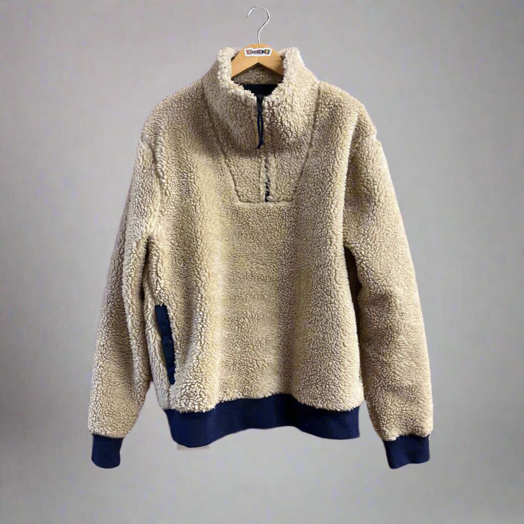 J Crew Nordic Fuzzy Jacket Beige Size Large