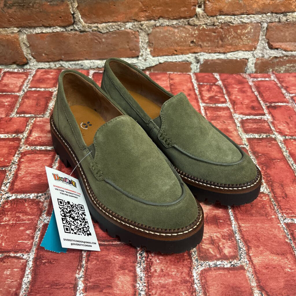 Caslon Platform Loafers Size 5.5L Green Suede