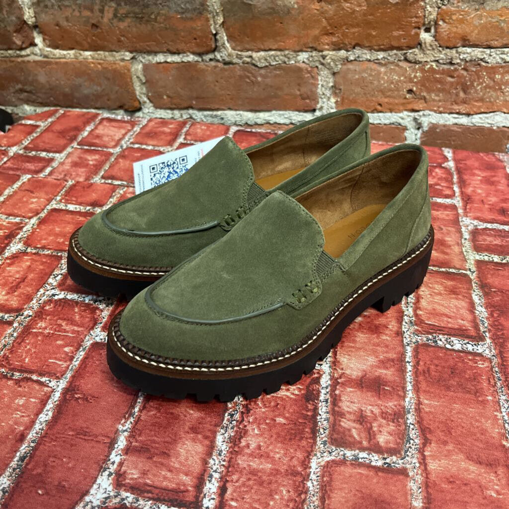 Caslon Platform Loafers Size 5.5L Green Suede