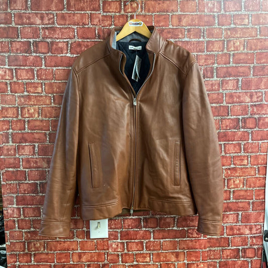 Peter Millar Lamb Leather jacket Bomber Size Large