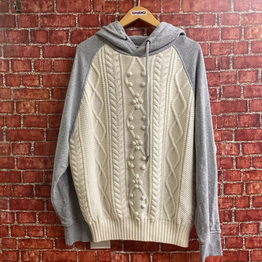 Neil Barrett Cable Knit Sweater Hoodie Size Large