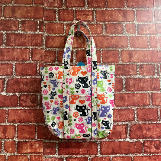 Paperchase Cat Print Mini Tote White Multi Color