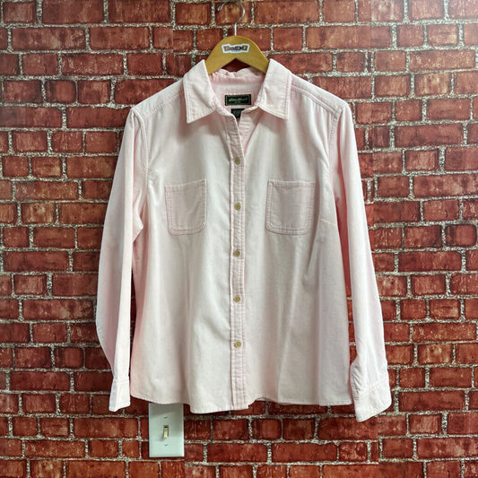 NWT Eddie Bauer Cord Button Down Pink Size XL