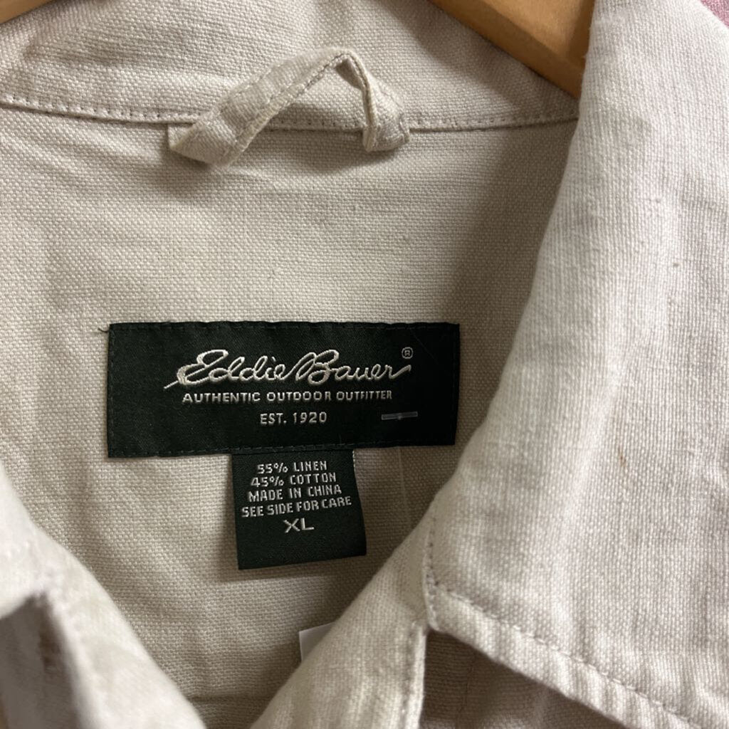 Eddie Bauer Button Down Tan Size XL