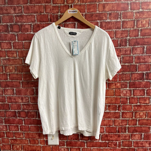 Vintage Tom Ford V Neck White Tee Size 54