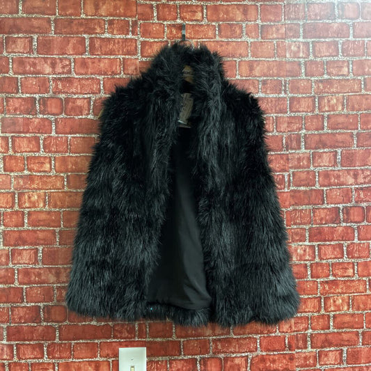 Sam Edelman Faux Fur Vest Black Size M