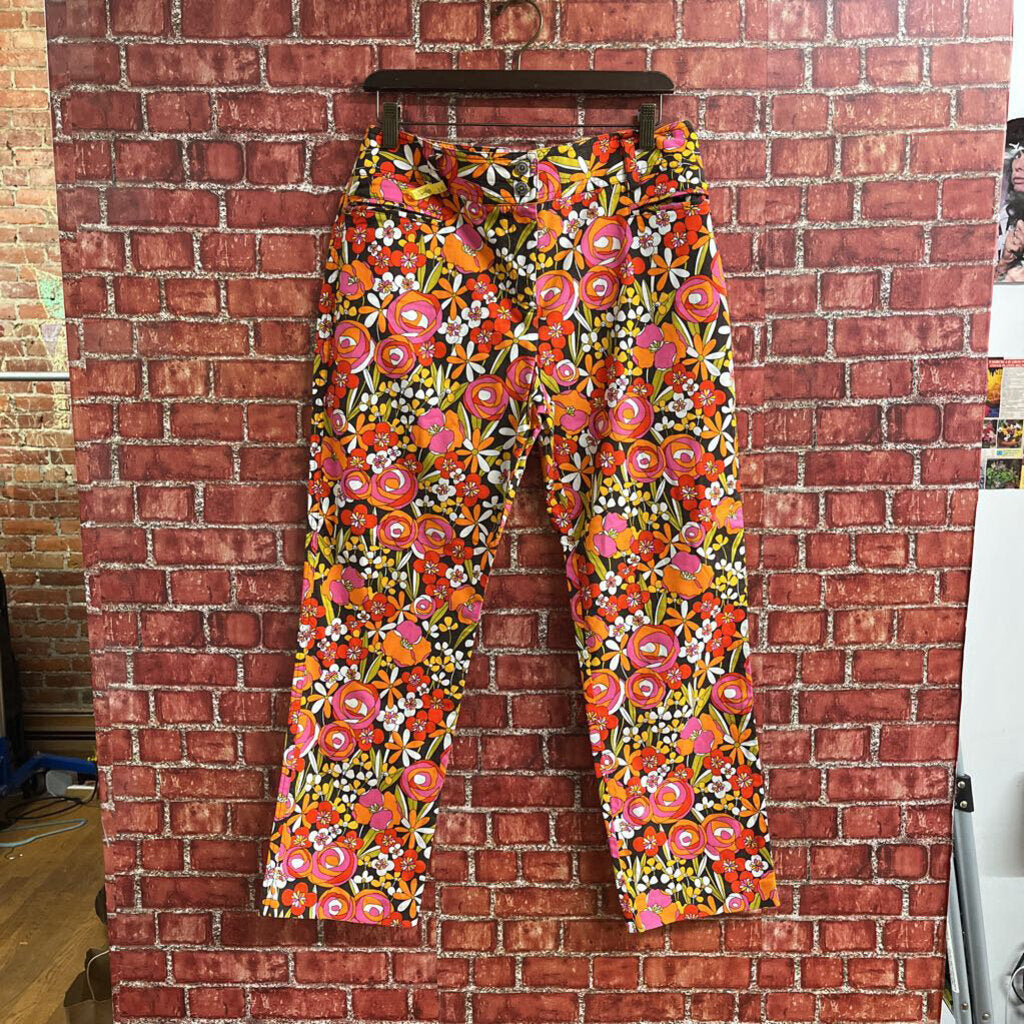 David Meister Floral Pants Multi Color Size 10