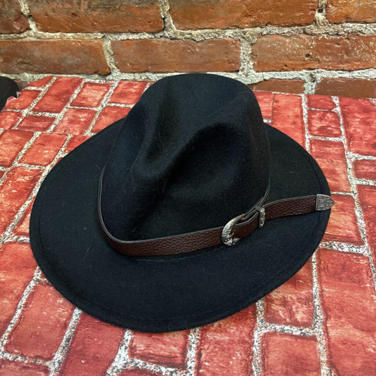 Western Felt Hat Black with Buckle