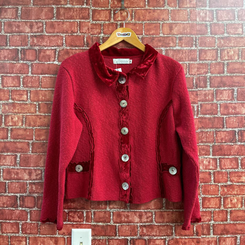 Willow Knit Cardigan Red Size M