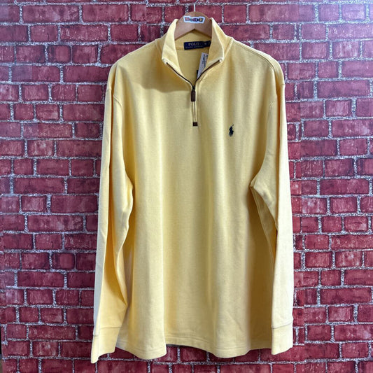 New NWT Polo Ralph Lauren 1/4 Zip Sweater Yellow Size XL