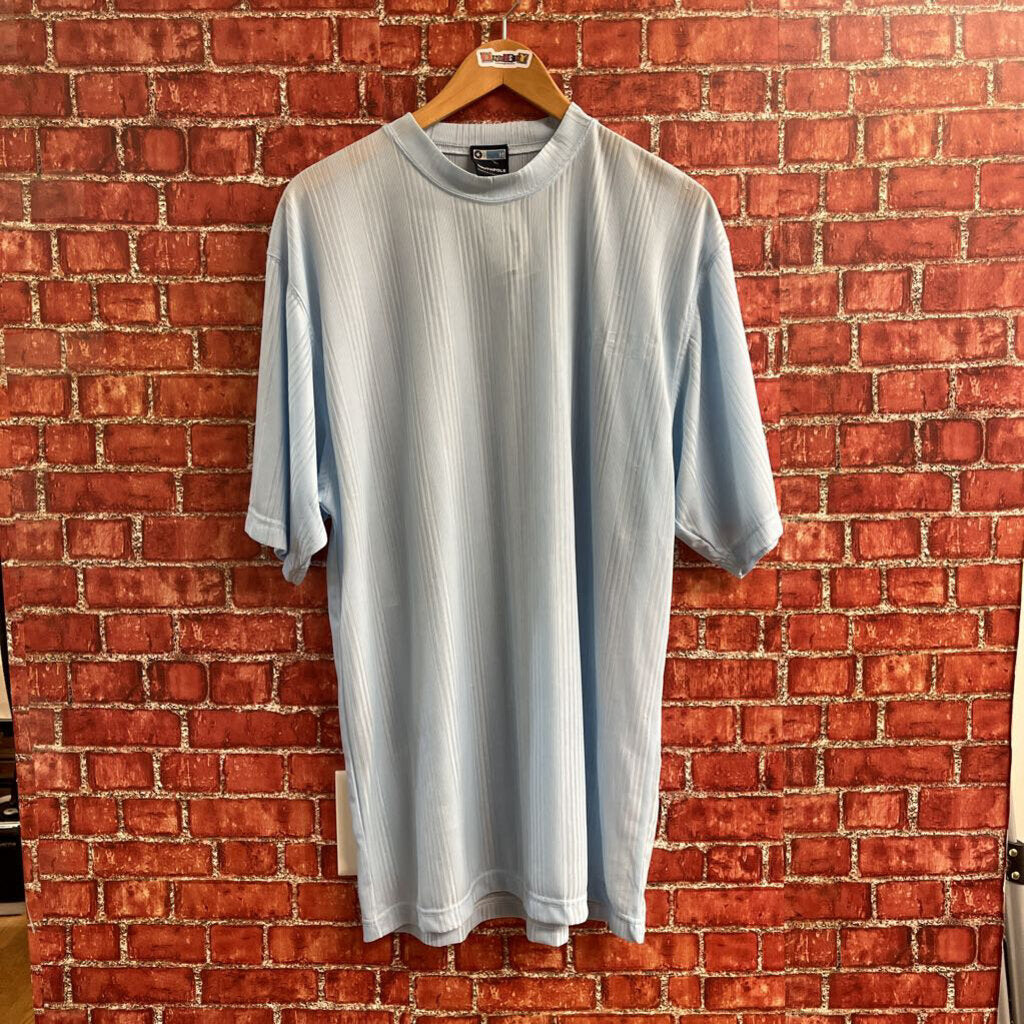 SouthPole Y2K Ribbed Tee Baby Blue Size M