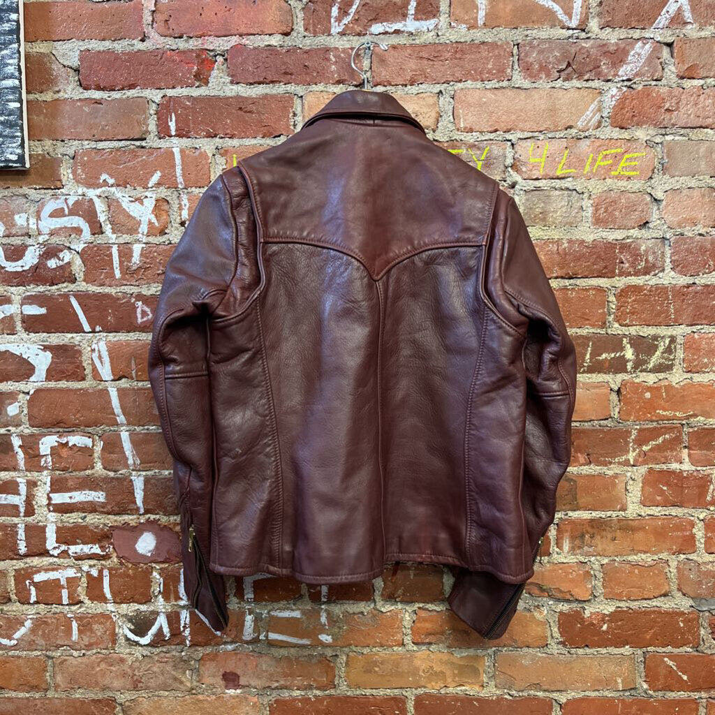 Vintage Tunstall Leather Jacket Moto Style Size Small