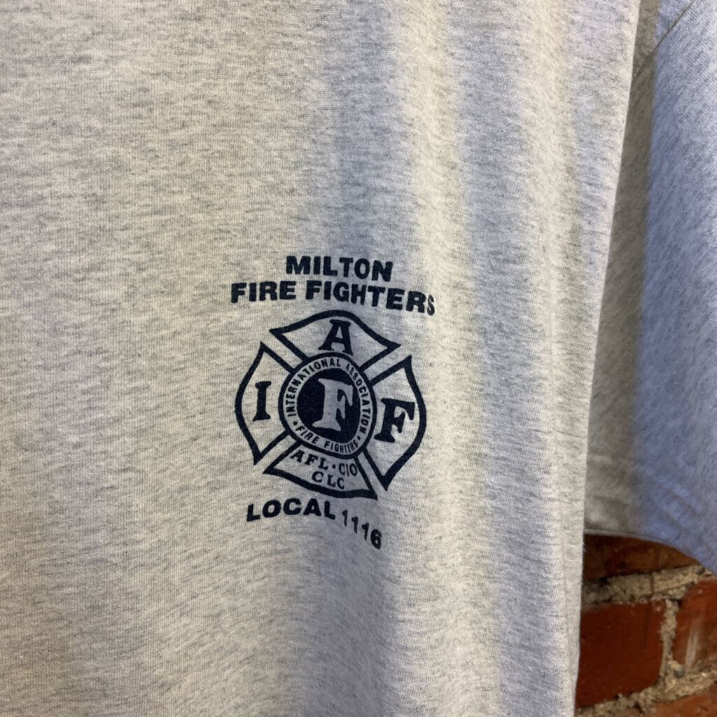 Vintage Milton Fire Fighters Tee Size Large