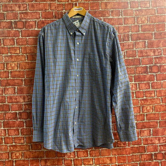 L.L. Bean Plaid Button Down Blue M/L