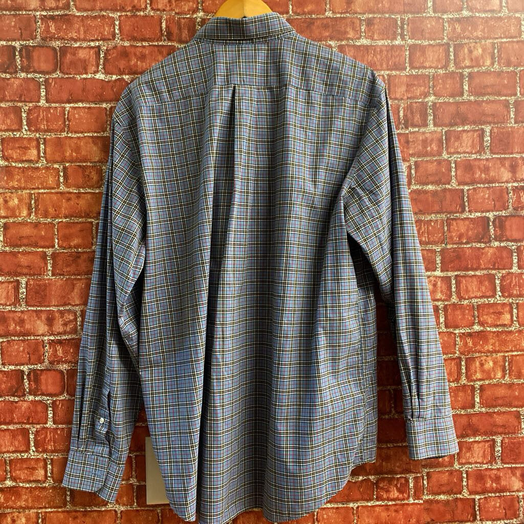 L.L. Bean Plaid Button Down Blue M/L