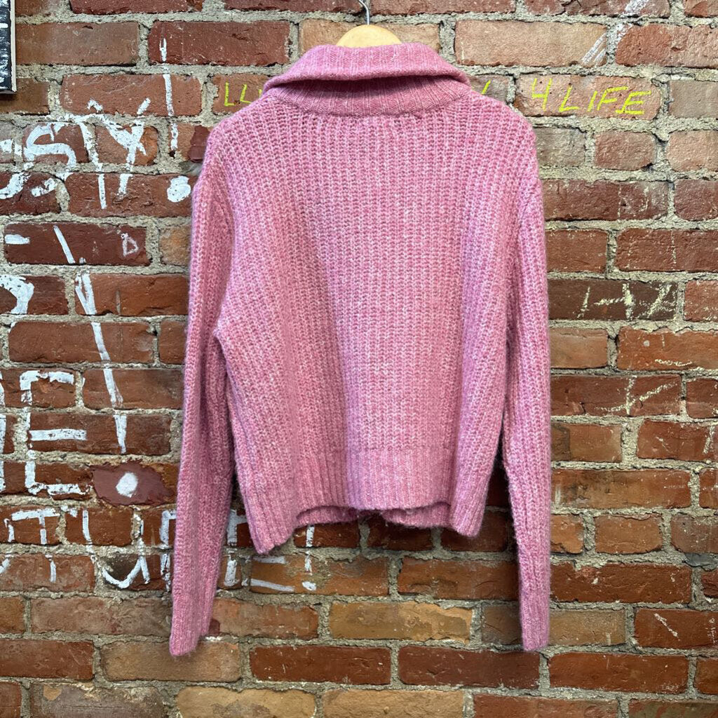 Sincerely Jules Half Zip Sweater Pink L