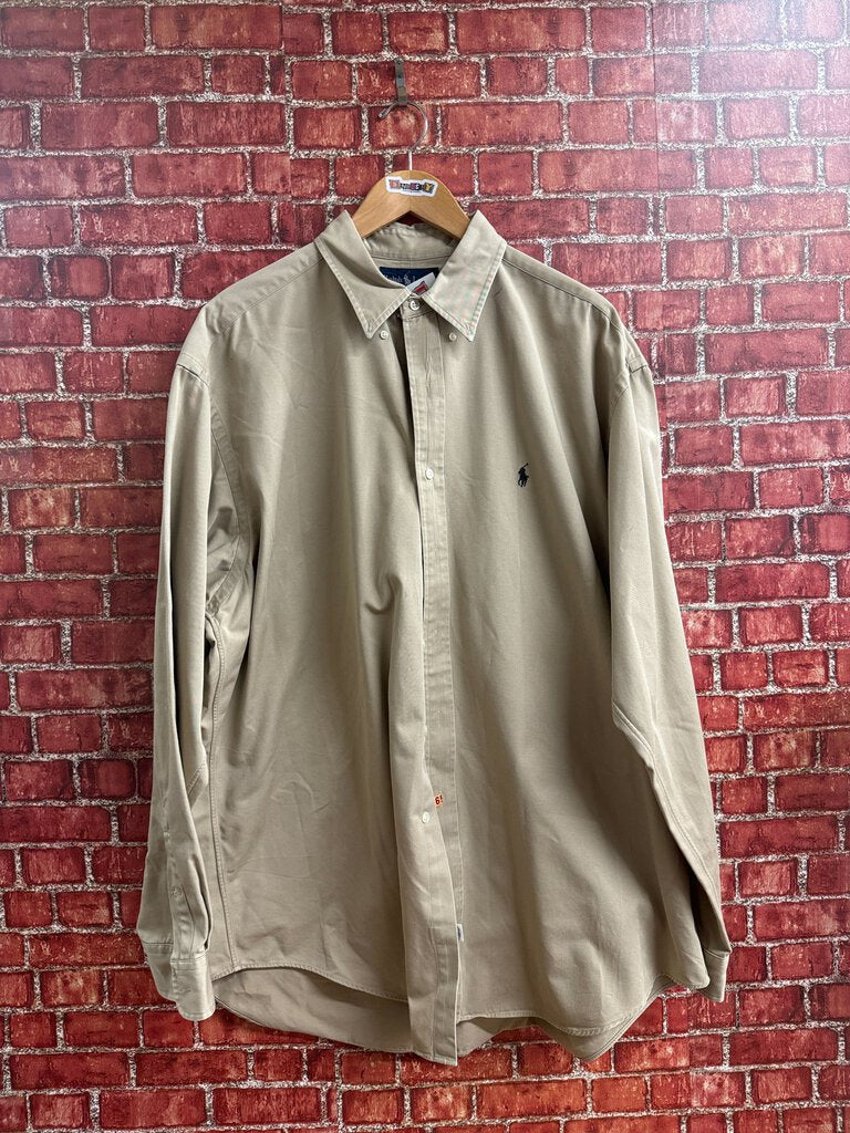 Ralph Lauren Plain Button Down Beige XL