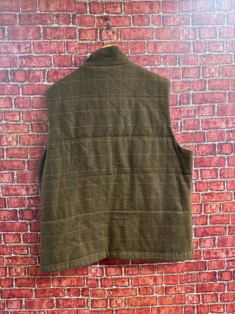 J.McLaughlin Plaid Vest Brown XL