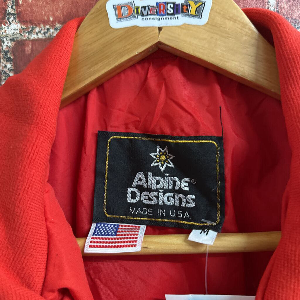 VTG Alpine Designs Big Zippers Red Size M