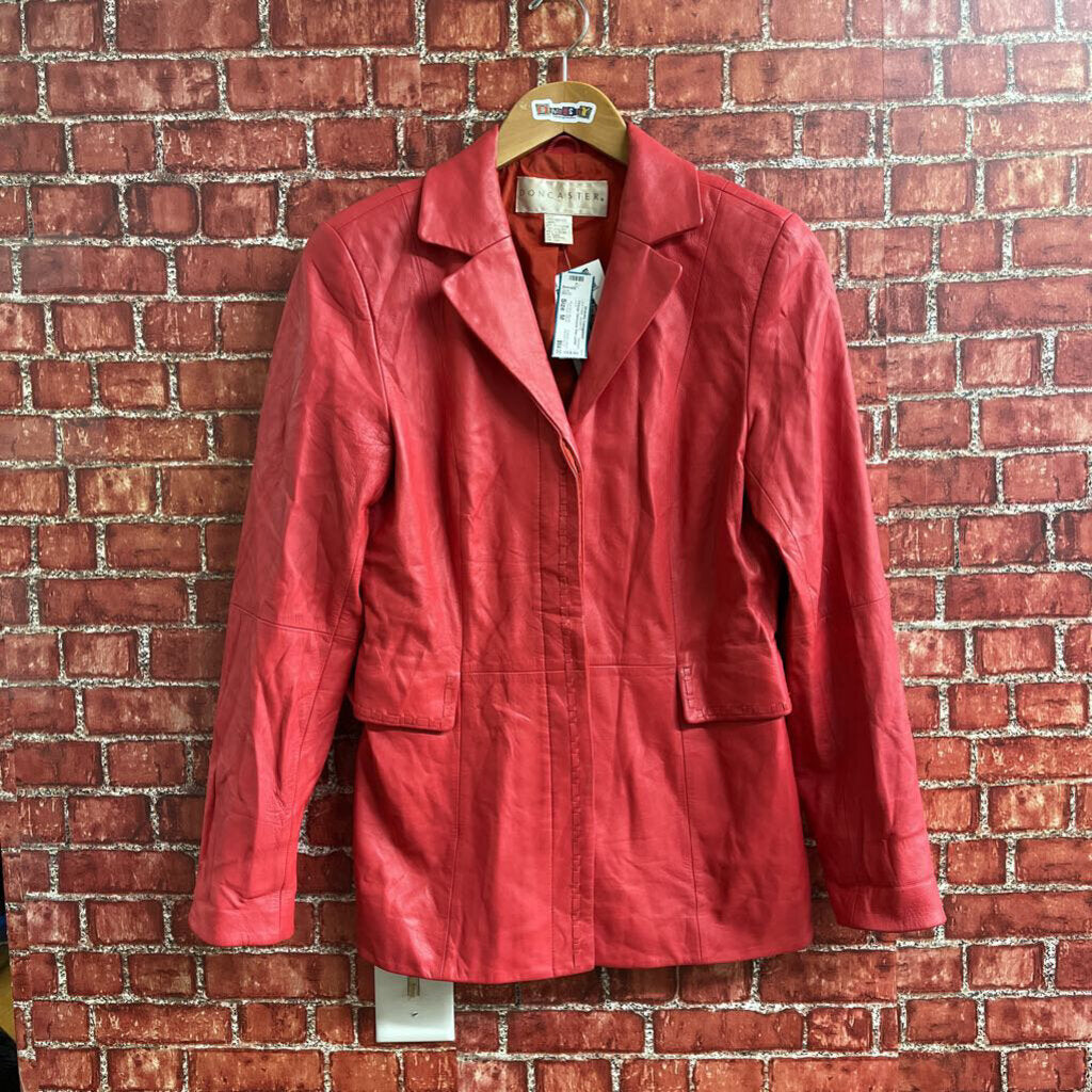 Vintage Doncaster Red Leather Jacket Size 8