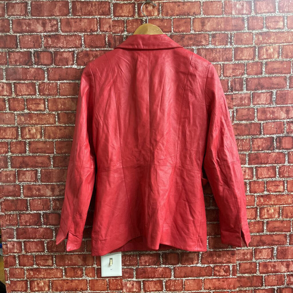 Vintage Doncaster Red Leather Jacket Size 8