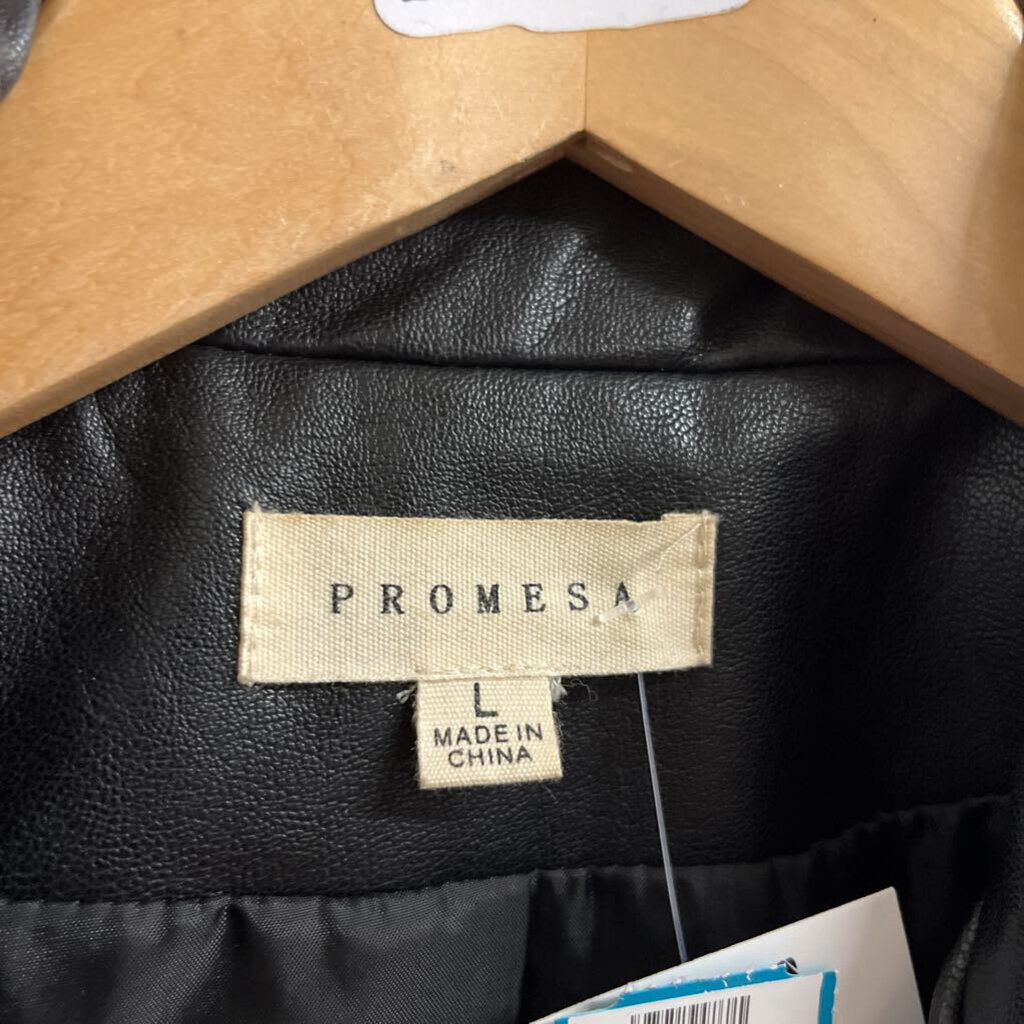 Promesa Pleather Jacket Black Size L