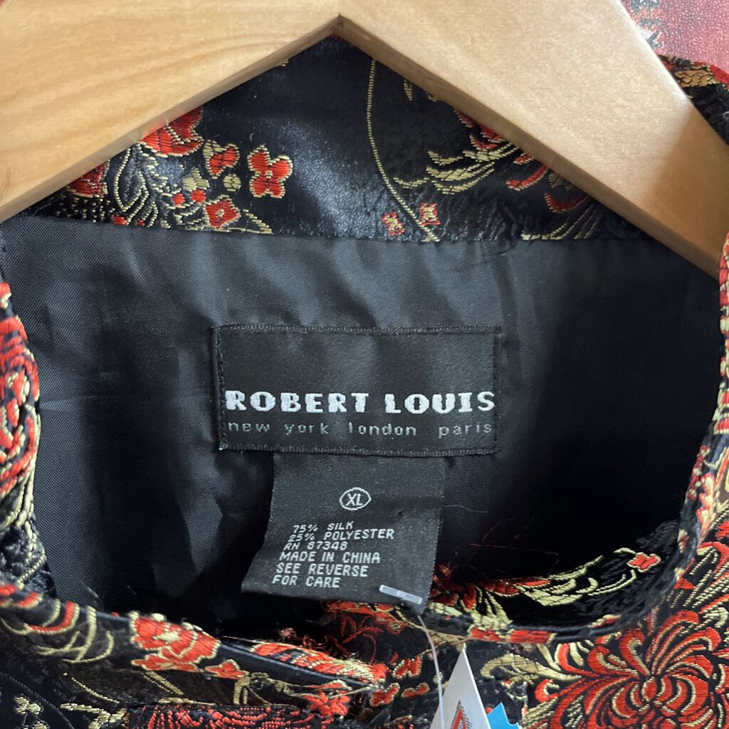 Robert Louis Traditional Chinese Jacket black red Size XL