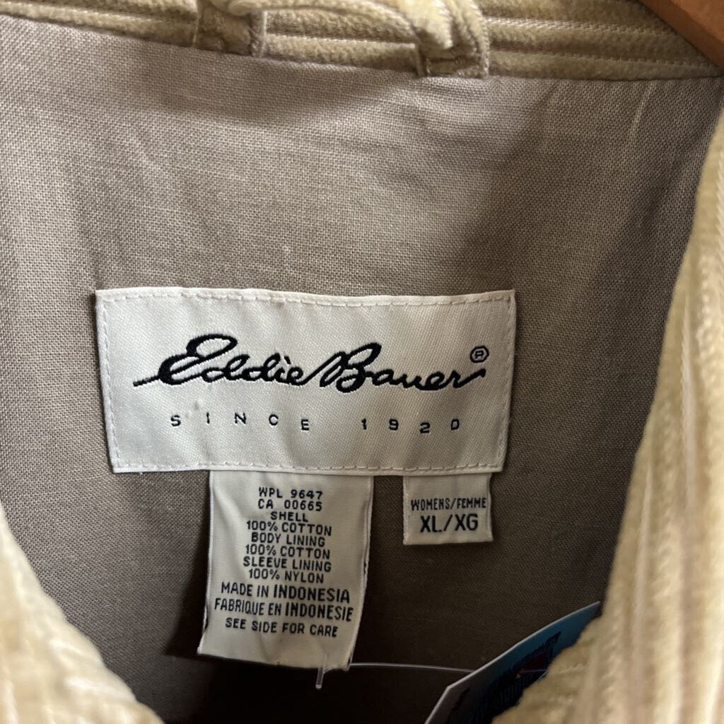 Eddie Bauer Cord Chore Jacket Tan Size XL