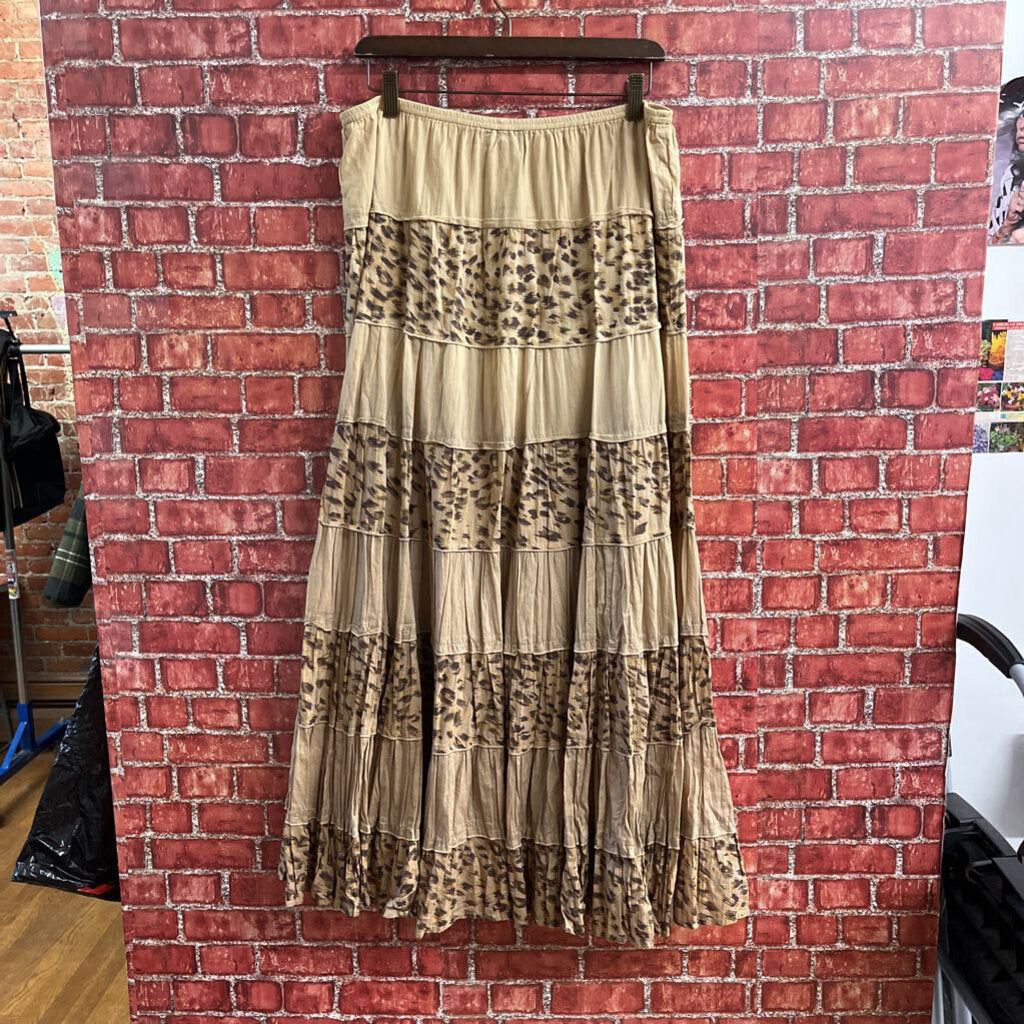 Style & Co Cheetah Maxi Skirt Tan Size Large