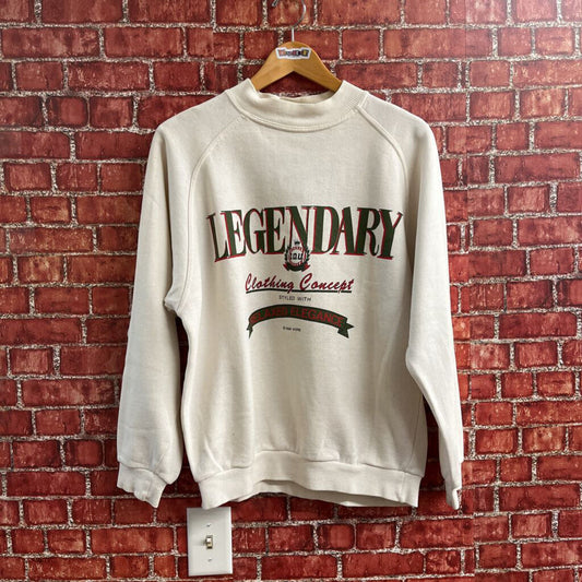 Vintage 80s IOU Legendary Clothing Concept Crewneck White Size S