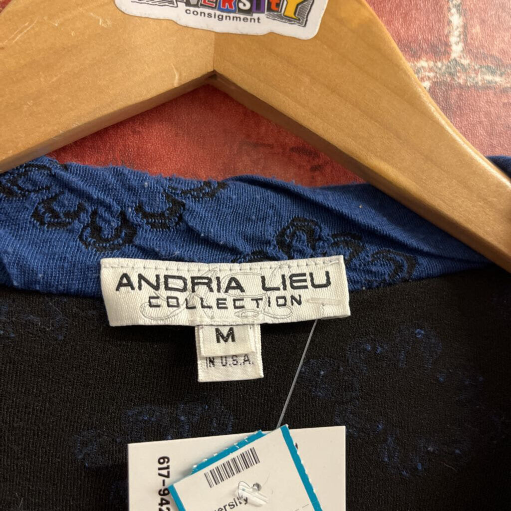 Andria Lieu Textured Jacket Blue Size M