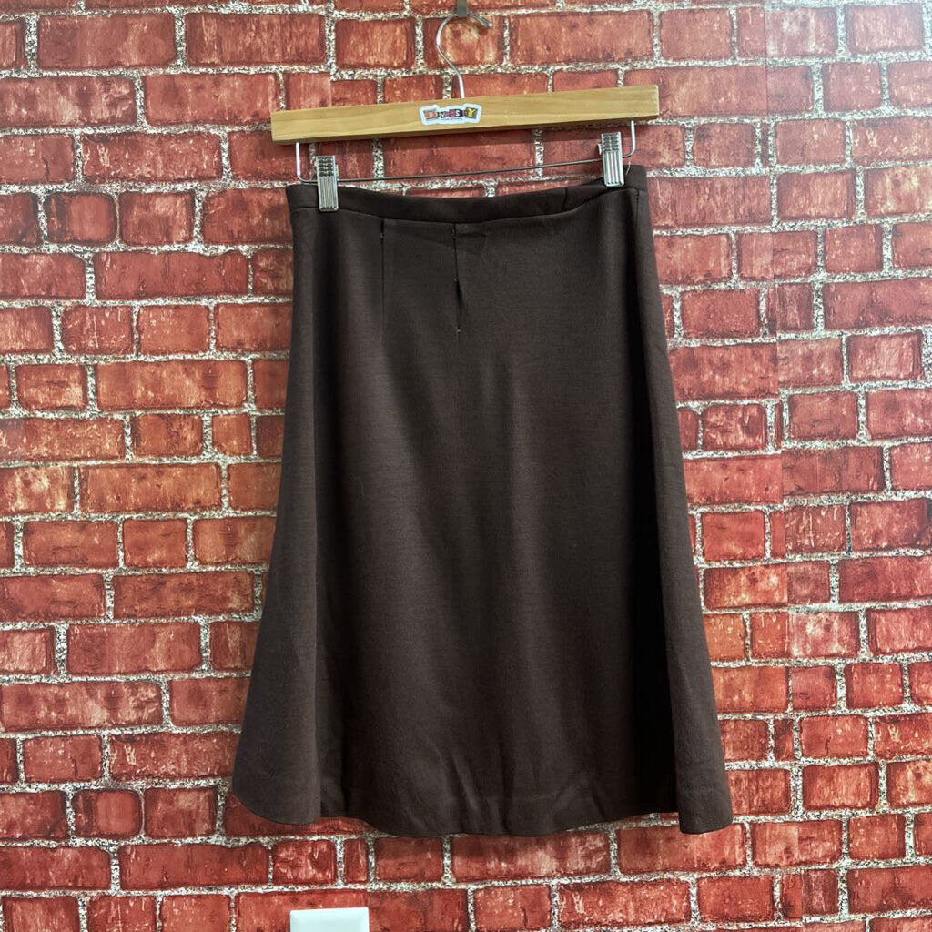 Vintage Hand Made Midi Skirt Brown Size 27