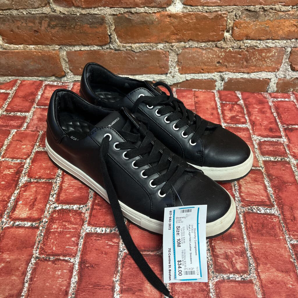 Karl Lagerfeld Leather Sneakers Black Size 10M