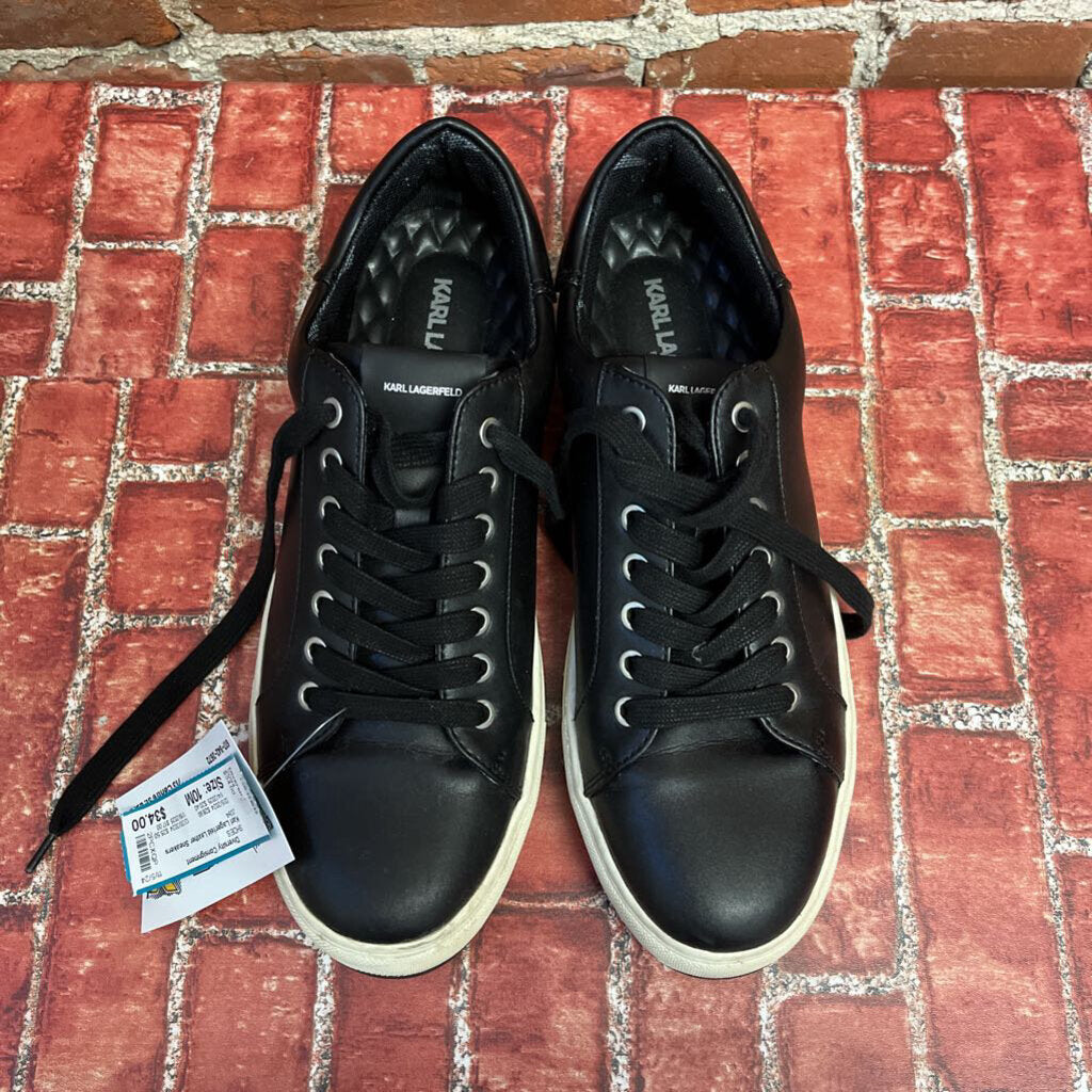 Karl Lagerfeld Leather Sneakers Black Size 10M