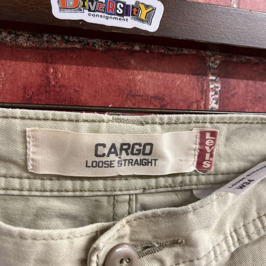 Levis Loose Straight cargo Pants Beige Size 34x32