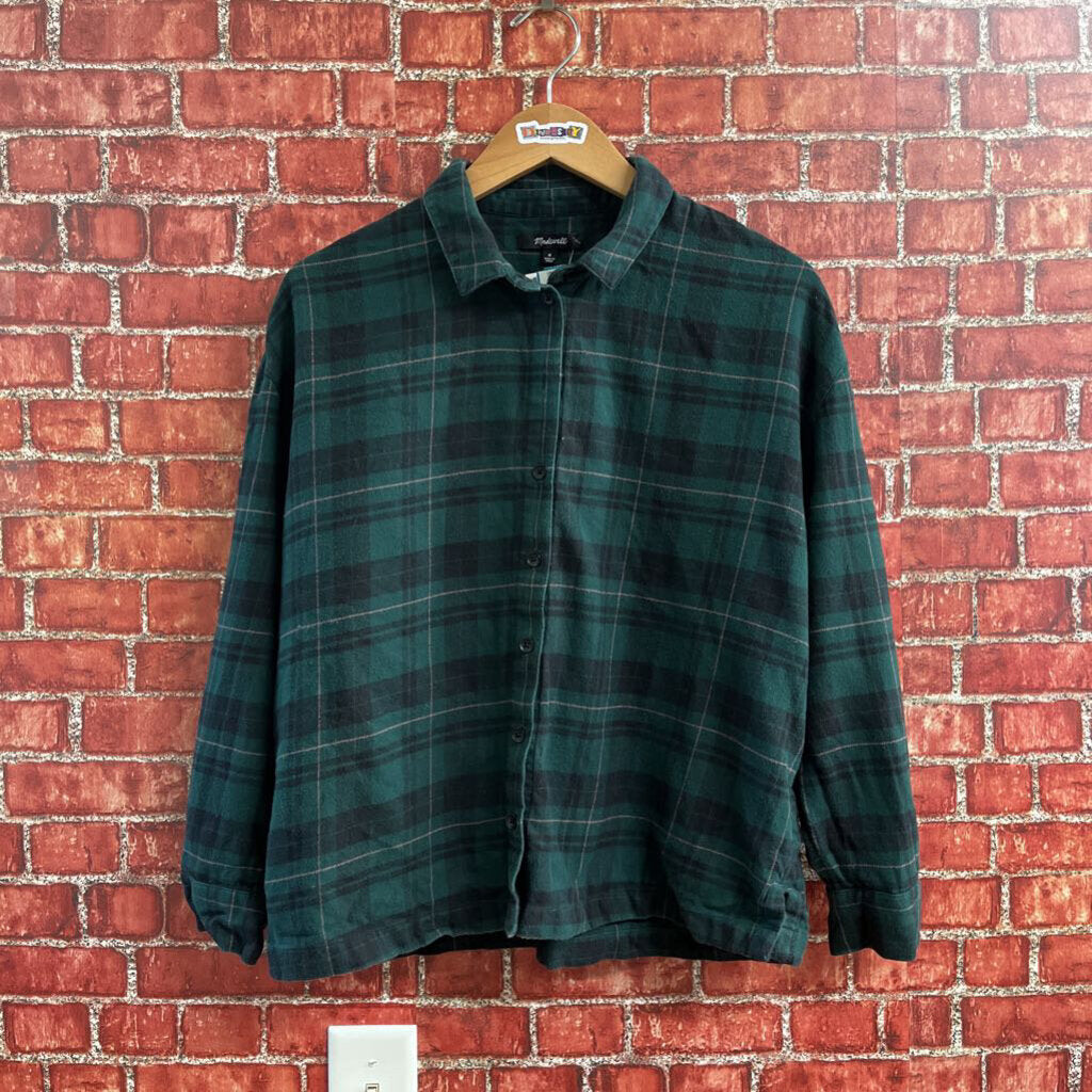 Madewell Plaid Button Down Green Size M