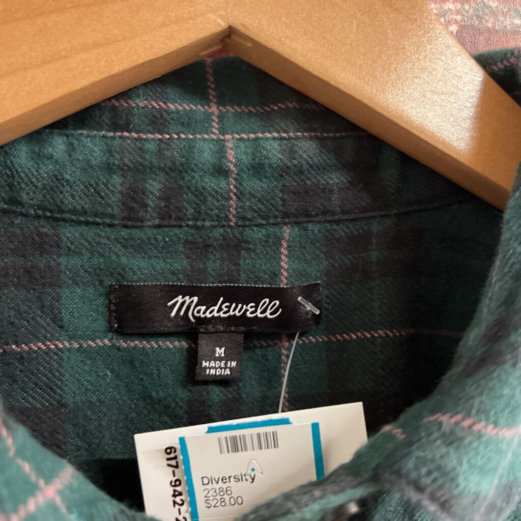 Madewell Plaid Button Down Green Size M