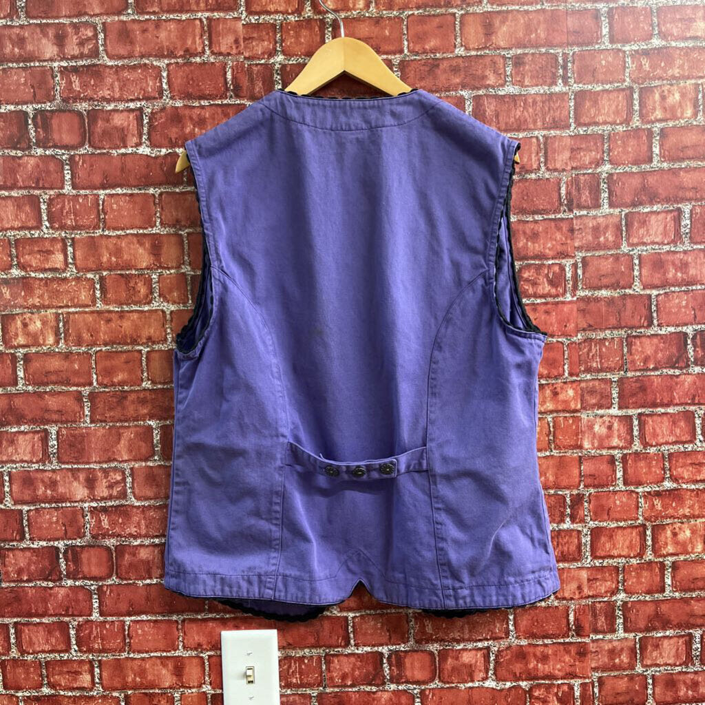 Chicos Abstract Stitched Vest Purple Size M