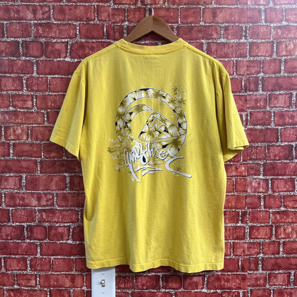 Vintage Quiksilver Tee Yellow Size L