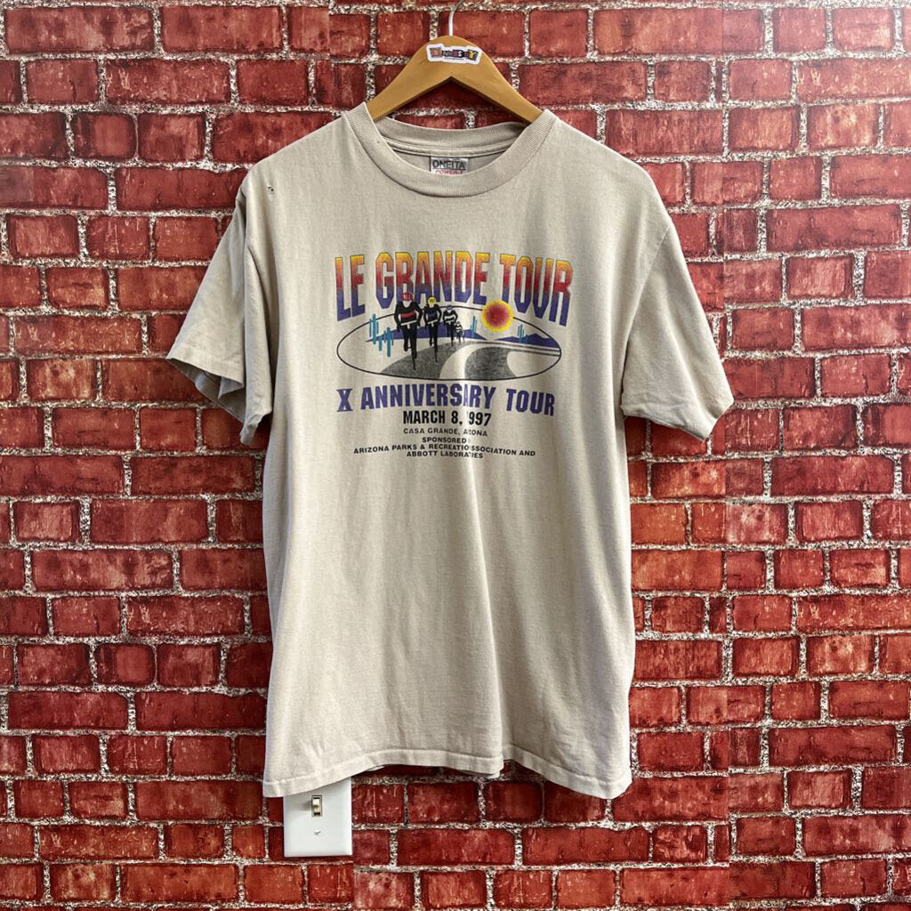 1997 Le Grande Tour Cycling Tee Tan Size M