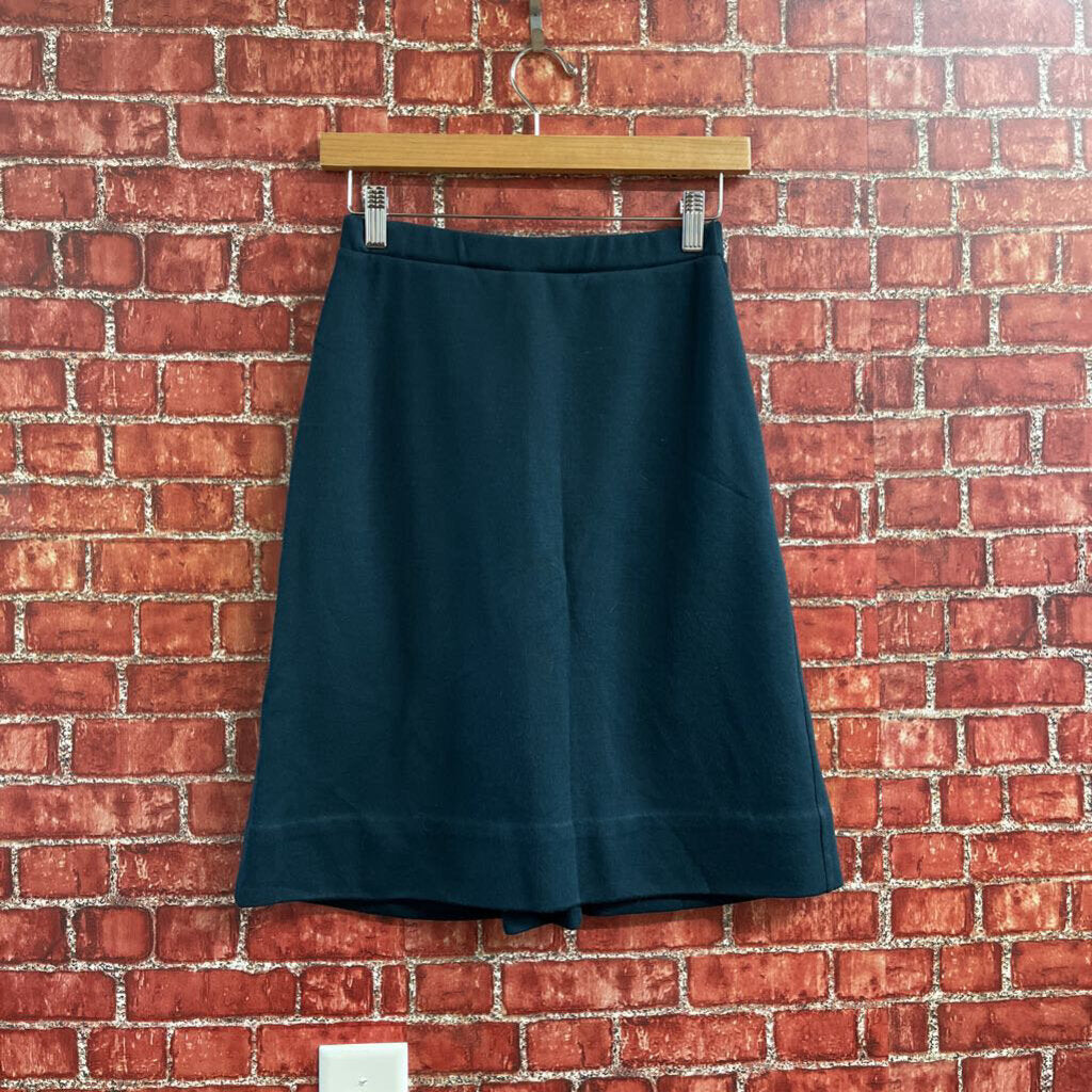 Vintage 50s Knit Pencil Midi Skirt Teal Size 6