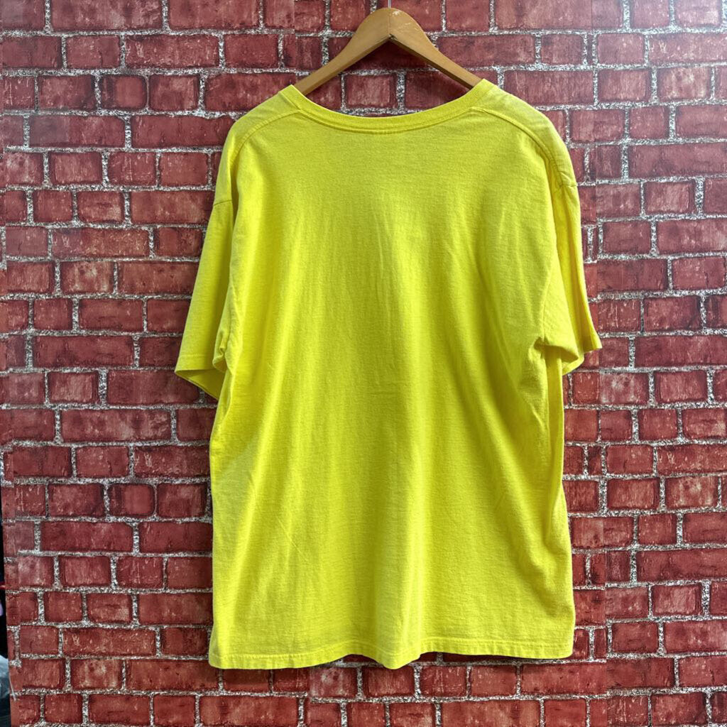 Nike Center Swoosh V Neck Tee Yellow Size L