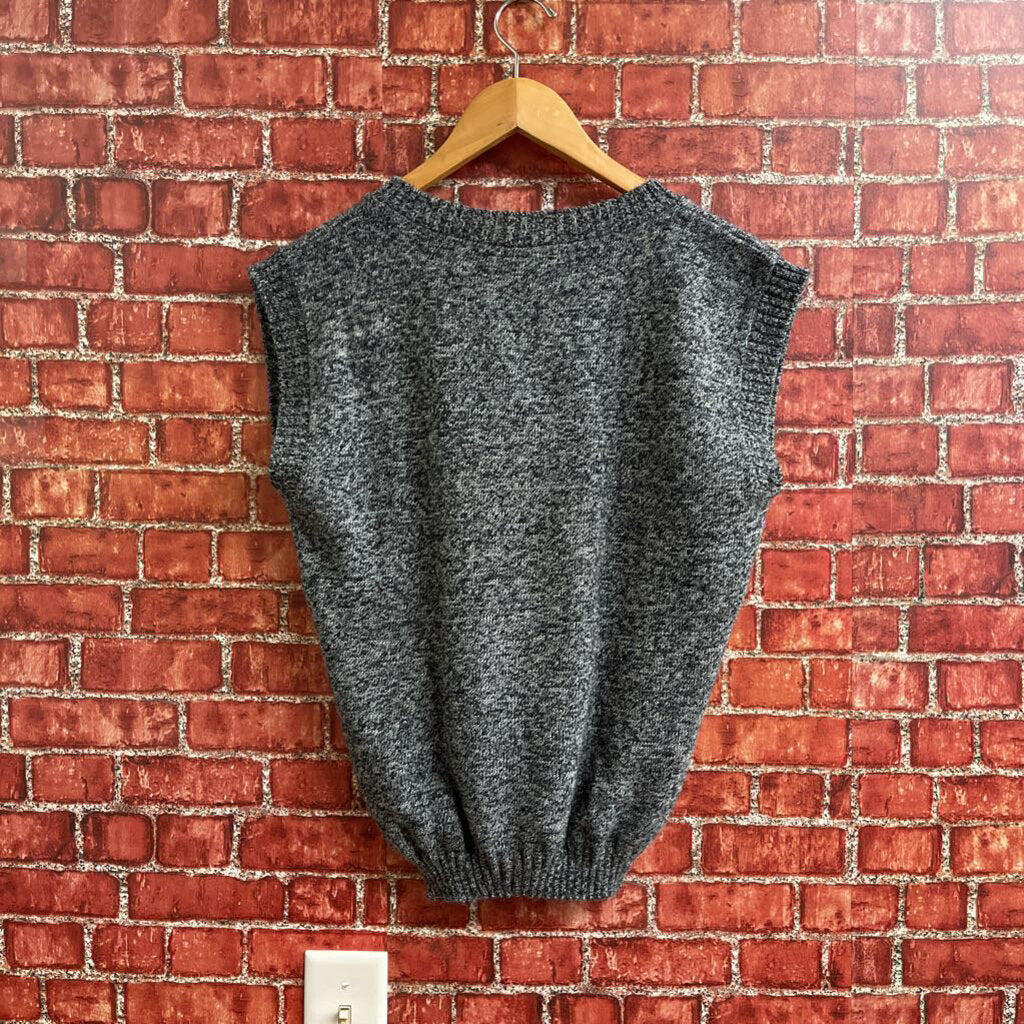 Vintage Justin Allen Knit V Neck Vest Grey Size M