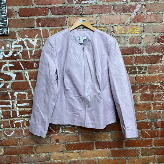 Newport News Purple Leather Jacket Size 18 (XXL)