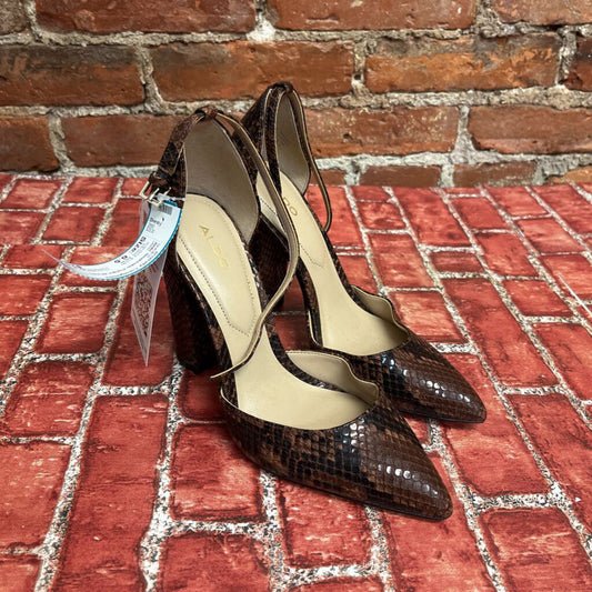 Aldo Snakeskin Pumps Brown Heels Size 6.5L