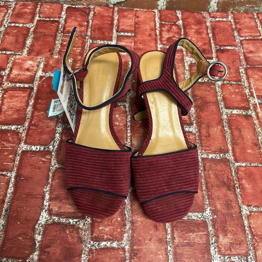 Urban Outfitters Red Velvet Heels Pumps Size 7L