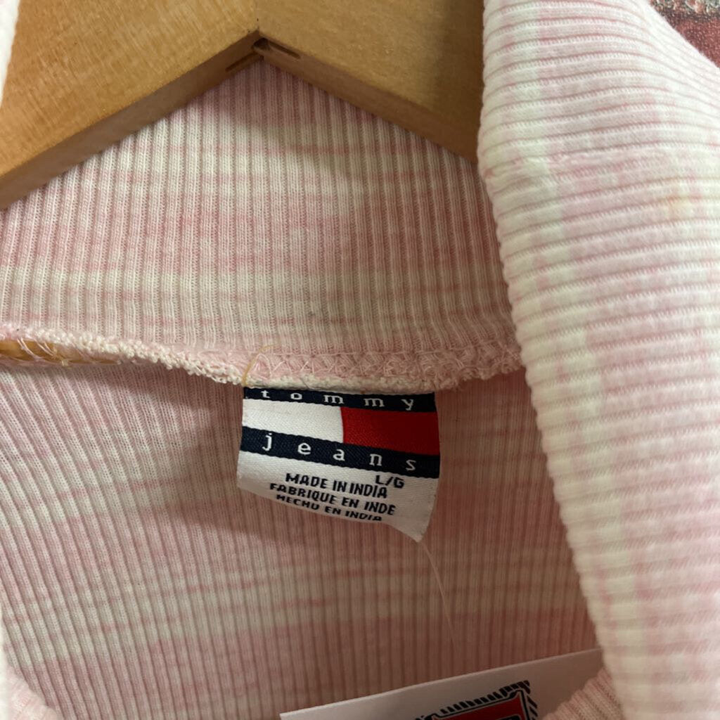 Tommy Jeans Striped Turtleneck Pink Size L