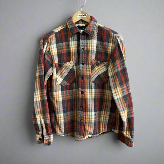 Vintage Fieldmaster Plaid Flannel Grey Size S